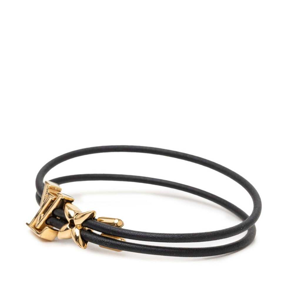 LOUIS VUITTON Black Monogram Leather Charm Bracelet - Picture 2 of 5